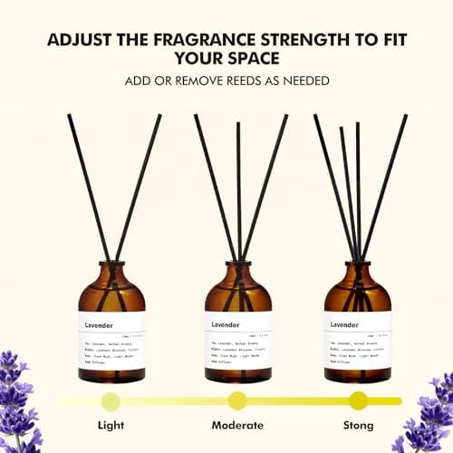 Reed Diffuser Set, Lavender Scent, 3.4 fl oz, Oil Diffusers with Sticks