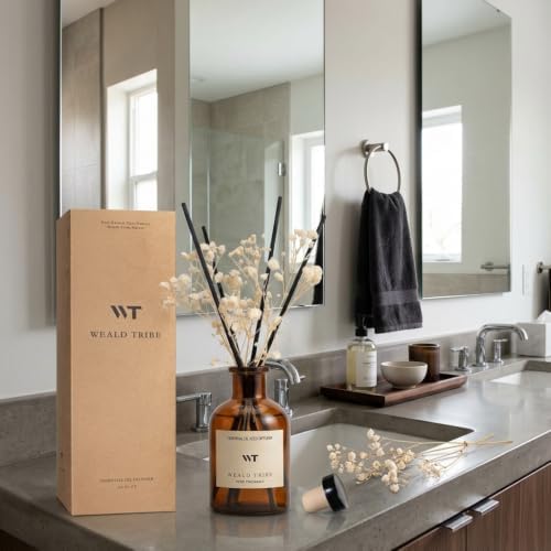 WEALD TRIBE Reed Diffuser Soft White Jasmine Scent Bathroom Air Fresheners