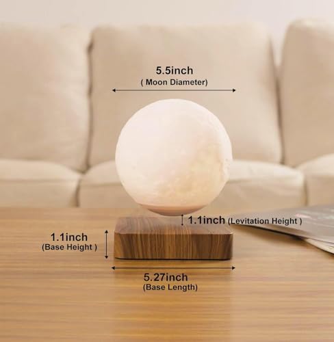 Levitating Moon Lamp, Magnetic Floating Moon Night Light with 16 Color Modes and Remote Control, Home Office Desk Decor, Birthday Holiday Gifts for Women Men Boys Girls