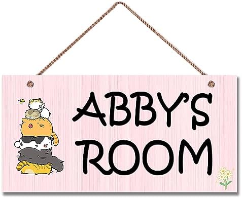 Personalized Signs Cute Cats Sign Custom Name Sign Customized Sign For Boys Bedroom Girls Room Baby Nursery Wall Decor for Kids Room Door Pet House Kitty Litter Cat house