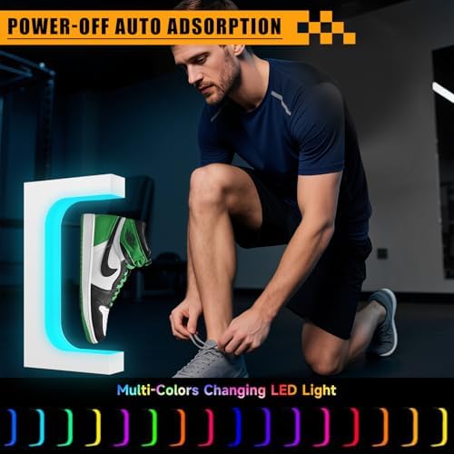 YUZP Levitating Shoe Display Floating Sneaker Stand (White colored lights)