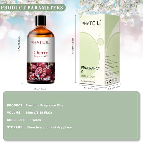 PHATOIL Cherry Fragrance Oil for Diffuser Aromatherapy 3.38FL.OZ