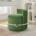 Large Velvet Vanity Chair, 360° Swivel Makeup Chair with Storage, Green