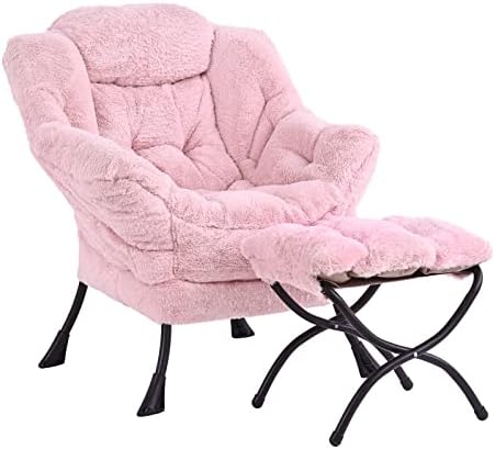 LITA Lazy Chair with Ottoman, Comfy Accent Reading Chair