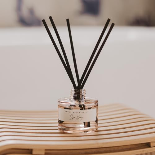Sweet Water Decor Spa Day Reed Diffuser – Room Decor Aesthetic with Long-Lasting Premium Fragrance of Sea Salt, Jasmine, Wood and Cream for 4 Months – Ideal for Aromatherapy and Home Decor