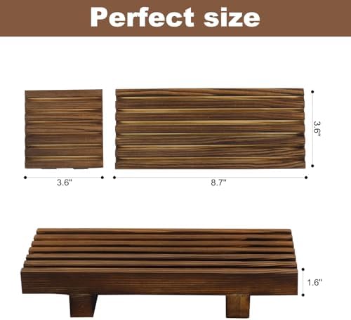 Klunk Wooden Risers, Wood Bathroom Tray & Kitchen Counter Riser, Set of 3