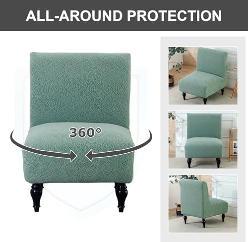 Eco-Ancheng Armless Chair Slipcover Removable Armless Accent Chairs Covers Washable Armless Slipper Chair Slipcover Printed Armless Chair Furniture Protector Covers for Living Dining Room Hotel