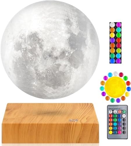 Levitating Moon Lamp- Energy Efficient for Home Office Decor, Floating Magic Desk Lamp or Night Light