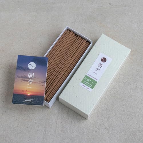Asayu Japan Sandalwood and White Sage Incense Sticks, Traditional, 40g