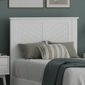 ComfIQ Serene Wood Panel Headboard with Chevron Scoring, Twin, White