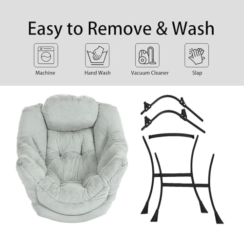 LITA Lazy Chair with Ottoman, Comfy Accent Reading Chair