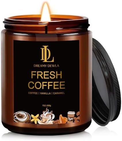 Fresh Coffee Candles, Coffee Scented Candle, Natural Soy Candles for Home Scented, Long Lasting with 50 Hour Burn Time, Gifts for Men Women