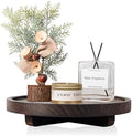 Round Decorative Tray Farmhouse Kitchen Decor Soap Dish, 8" Bark Brown