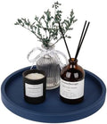 Silicone Bathroom Tray Coffee Table Decor Perfume Organizer, 9" Dark Blue