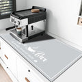 CooRug Fashion Coffee Mat, Dish Drying Mat 17" x 32" Light Grey