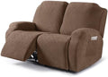 VANSOFY Oversized Stretch Recliner Loveseat Cover, Light Coffee, 2 Seater