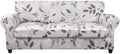 SearchI Stretch Sofa Cover Printed Couch Cover, Floral Pattern 4 Pieces Sofa Slipcover with 3 Separate Cushion Cover, Washable Furniture Protector for Living Room(Sofa, Elegant Foliage)