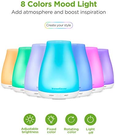InnoGear 100ml Essential Oil Diffuser for Home with 6 Oils Gift Set, White
