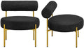 Topeakmart Modern Vanity Chairs Set of 2, Armless Accent Chairs, Black