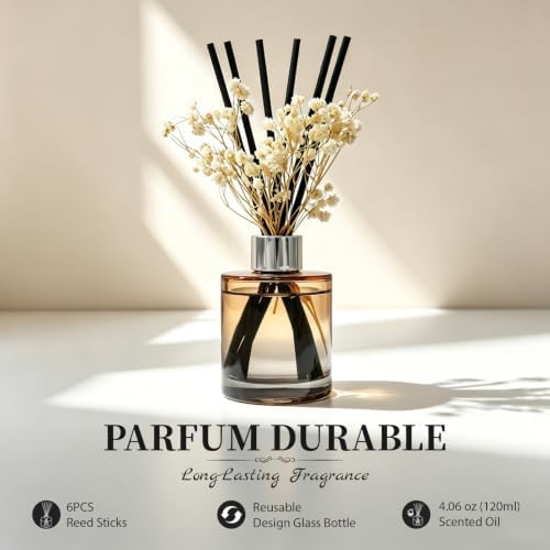 Brakula Reed Diffuser Set, Lavender Vanilla Scent, 4.06 fl oz Essential Oil