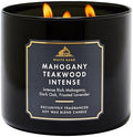 Bath & Body Works 3-Wick Candle, Mahogany Teakwood Intense, Soy Wax Blend