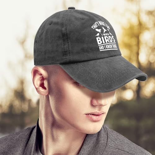 That's What I Do I Watch Birds and I Know Things Hats Youth Golf Hat Pigment Black Womens Beach Hat Gifts for Mom