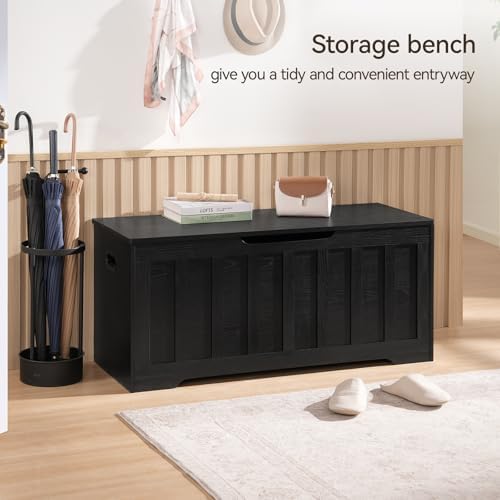 VANKILEY 43.3" Storage Chest Extra Large, Storage Bench.(Black)