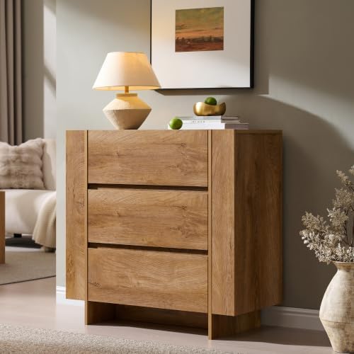 OKD 32” Large Modern 3 Drawer Dresser for Bedroom