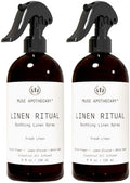 Muse Apothecary Linen Ritual - Aromatic, Soothing, and Relaxing Linen Mist, Laundry and Fabric Spray - Infused with Aromatherapy Essential Oils - 8 oz, Fresh Linen, 2 Pack