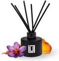 Lulu Candles | Reed Diffuser Set | 6 Reed Sticks | Scent Diffuser for Bedroom Bathroom Living Room & Office (Saffron & Amber)
