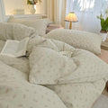 LifeTB Green Floral Duvet Cover Set Twin XL, Soft Cotton Gauze Duvet Cover with 2 Pillowcases, Vintage Botanical Floral Muslin Bedding Set, Aesthetic Flower Cottagecore Comforter Cover Twin XL