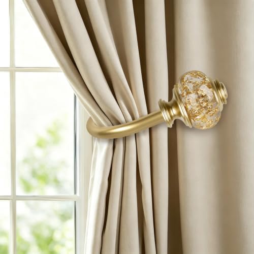 USFOOK Gold Curtain Holdbacks, Decorative Drapery Tiebacks, 2 Pack/1 Pair