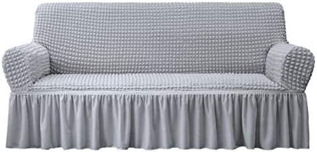 NICEEC Sofa Covers Grey Couch Cover Stretch Sofa Slipcovers with Skirt