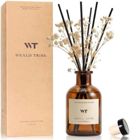 WEALD TRIBE Reed Diffuser Soft White Jasmine Scent Bathroom Air Fresheners