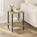 TUTOTAK End Table, Side Table, Nightstand, 2-Tier Storage Shelf