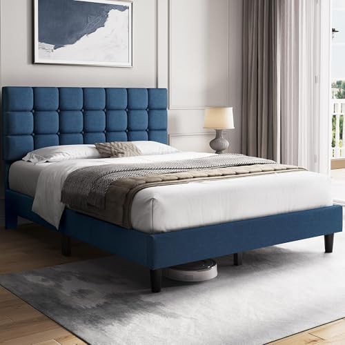 Yaheetech Queen Size Upholstered Tufted Bed Frame with Headboard