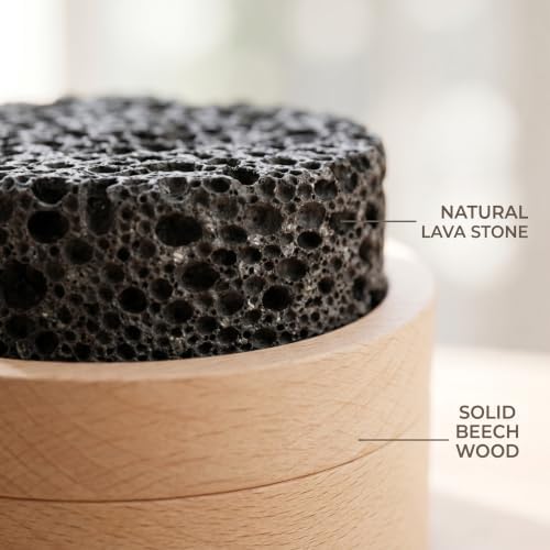 Lava Rock Passive Essential Oil Diffuser with Lid, Waterless