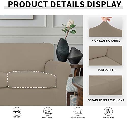 Easy-Going Stretch Oversized Loveseat Couch Cover for 2 Cushion Washable