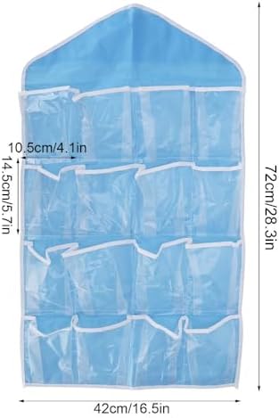 Hanging Storage Organizer 16 Pockets - Over The Door Wall Organizer for Bedroom, Living Room, Waterproof Polyester Fabric(Blue)