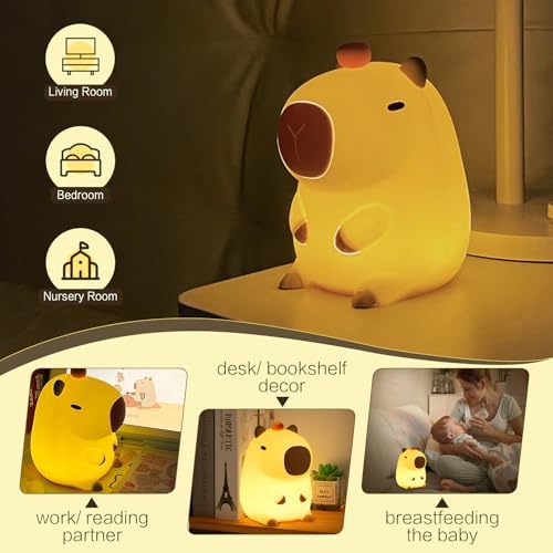 YR YRHH-PET Orange Capybara Cute Night Light, LED Squishy Novelty Lamp