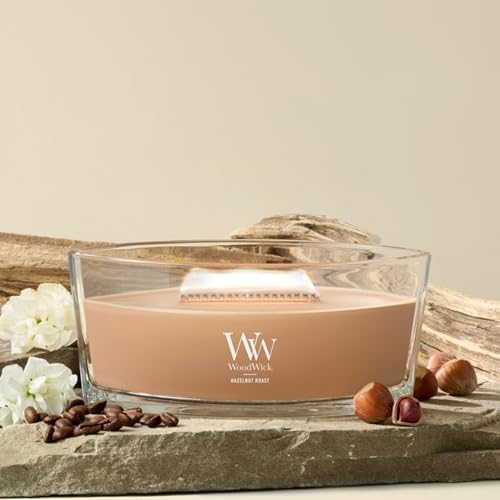 WoodWick Hazelnut Roast Scented Candle, Crackling Wick, 16oz