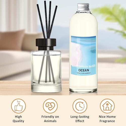 STRN Ocean Reed Diffuser Oil Refill, Scented Diffuser with Stick 500ML