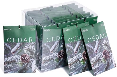 MYARO 20Pcs Cedar Scented Sachets, Closet Deodorizer Car Air Freshener