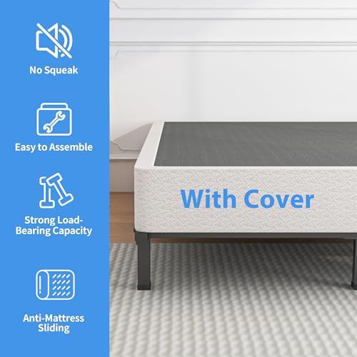 5 Inch King Box Spring with Fabric Heavy Duty Steel Support