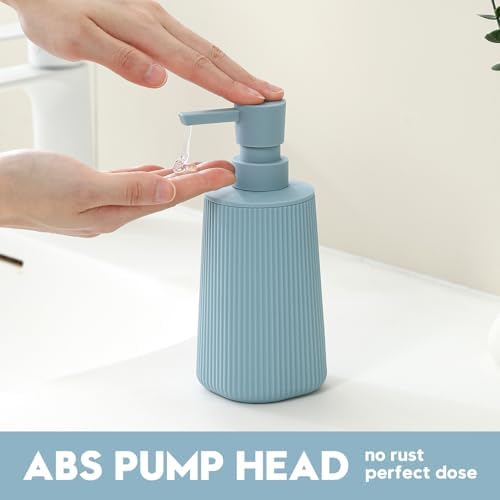 YAUKPH Small Soap Dispenser for Bathroom and Kitchen Light Blue