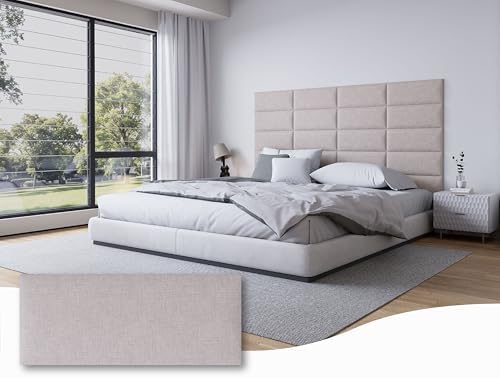 Peel and Stick Upholstered Headboard Queen Size, 9 Panels