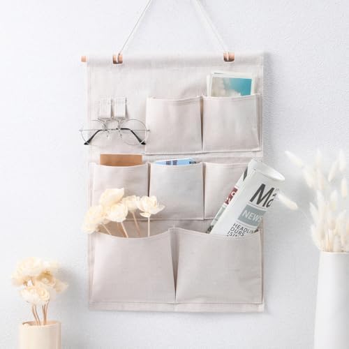 PRETYZOOM Wall Pocket Organizer Over The Door Hanging Magazine Storage Pockets Also Suitable for Remotes Mail Pens Glasses 20.47 X 13.77 Inch