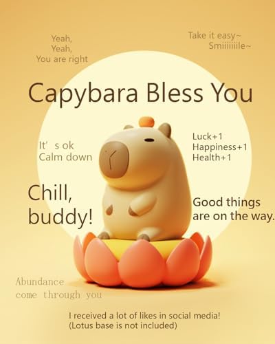 Amaredom Capybara Night Light, Cute Capybara Lamp, Silicone Dimmable Nursery Nightlight, Rechargeable LED Bedside Lamp with 20 Minutes Timer & Tap Control Baby Girls Women Bedrooms, Living Room