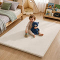 Ultra Soft Baby Play Mat for Floor, 59"×71" Playpen Mat, 1.3" Thick Memory Foam, Non-Slip Tummy Time Mat for Infants, Toddlers, and Kids – Water-Repellent Coral Velvet, Easy Care
