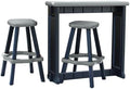 Single Bar Set Includes 2 Barstools Deep Grey Top & Black Base Ideal for Patio Hot Tub Area Backyard Durable WeatherResistant Design Easy Nohardware Assembly Proudly Made in USA